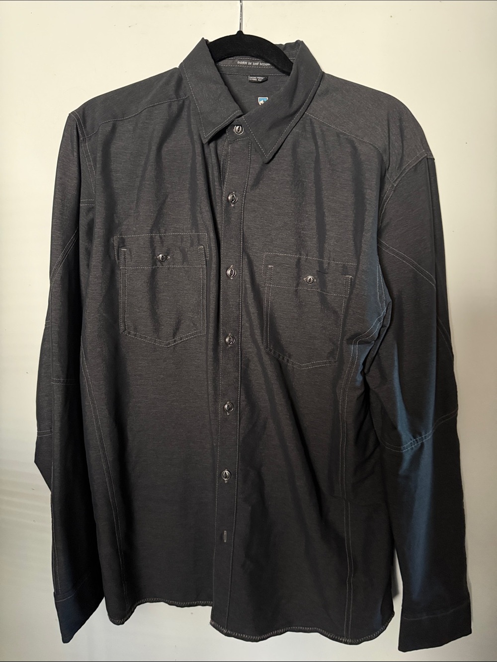 Kuhl Men's Button-Down Shirt in Charcoal Gray